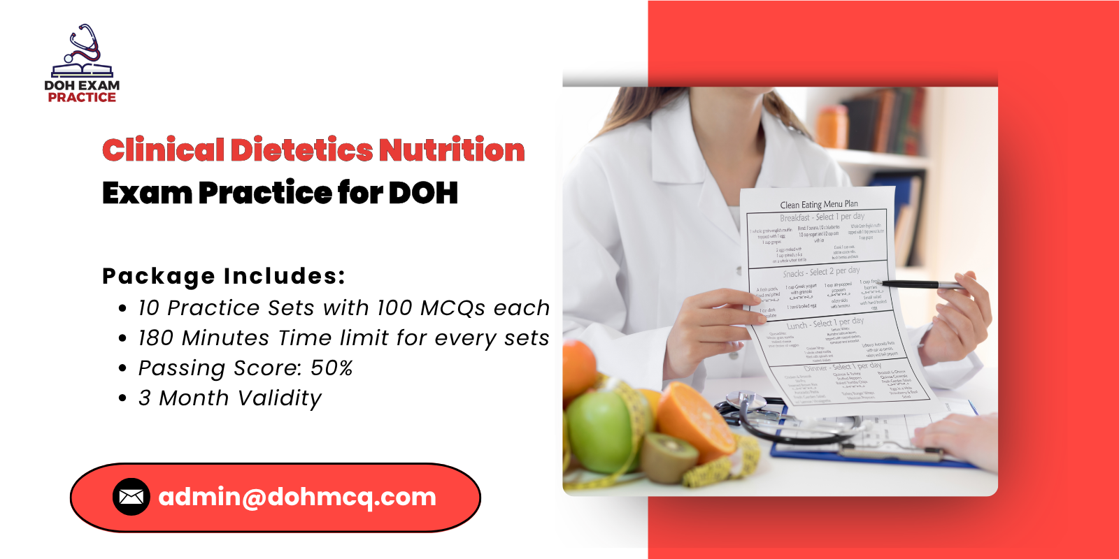 Clinical Dietetics & Nutrition Exam Practice for DOH