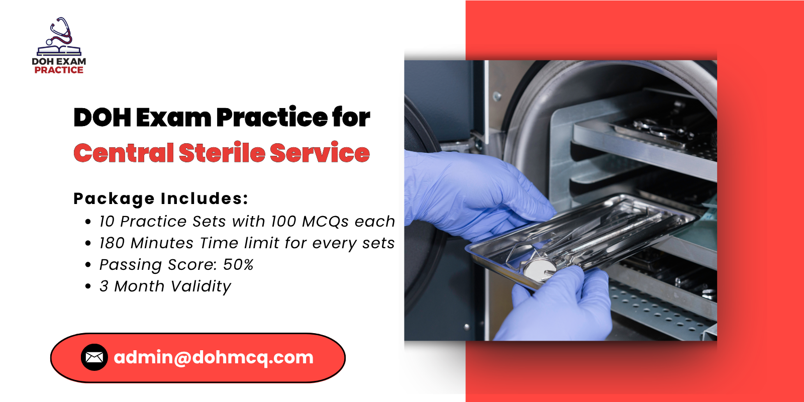 DOH Exam Practice for Central Sterile Service
