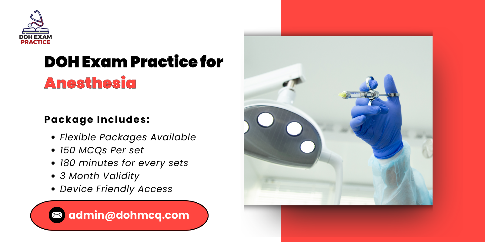 DOH Exam Practice for Anesthesia