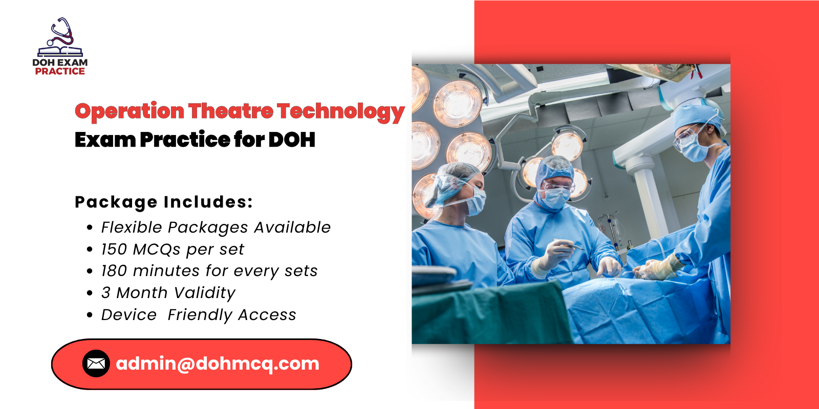 Operation Theatre Technology Exam Practice for DOH